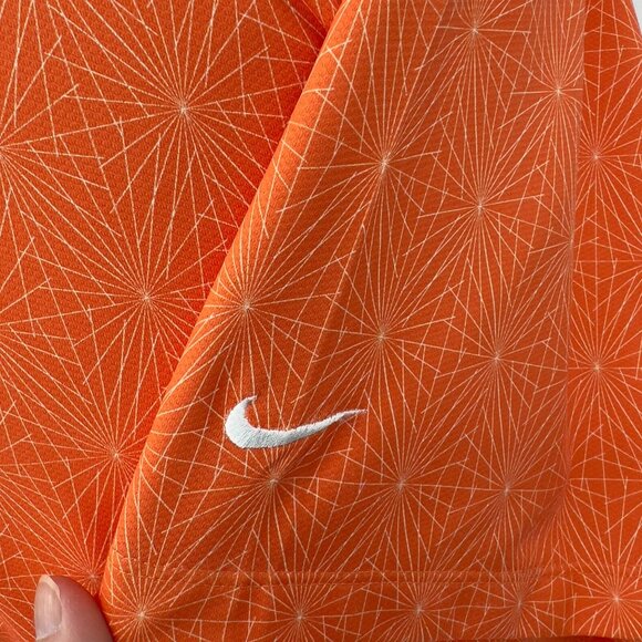 Nike Golf Mens Orange Polo Shirt 2XL Dri-FIT Polyester Spandex Geometric Pattern - Picture 4 of 9
